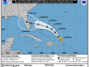 The predicted track of Hurricane Dorian as of 0900 UTC on August 29. [NOAA graphic]